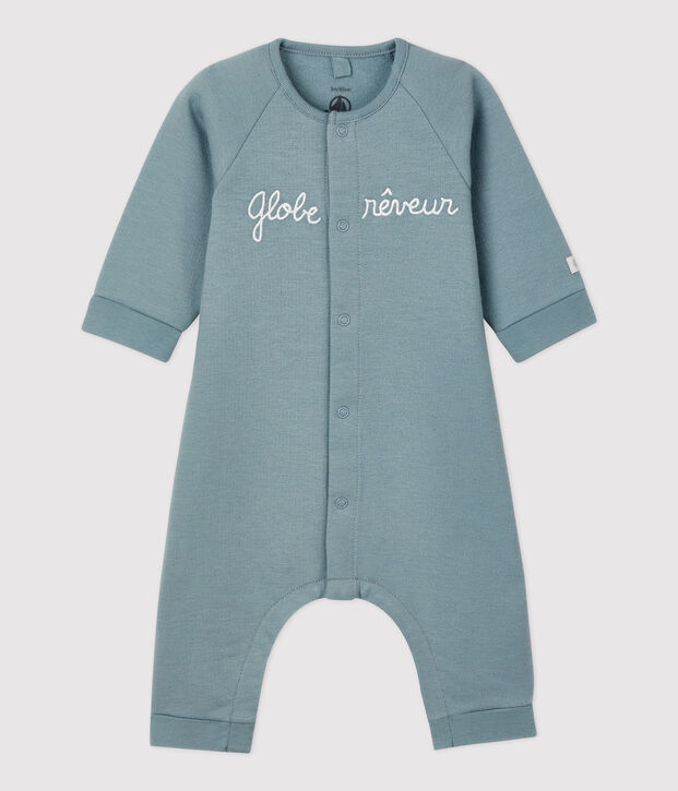 Combinaison  b&eacute;b&eacute; molleton en coton biologique gris